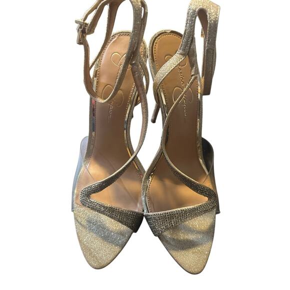 NWOT-JESSICA SIMPSON Womens Glitter Pointy Toe Stiletto Dress Sandals. Size 10M - Picture 6 of 8